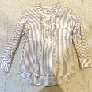 Madewell oversized lace up blouse